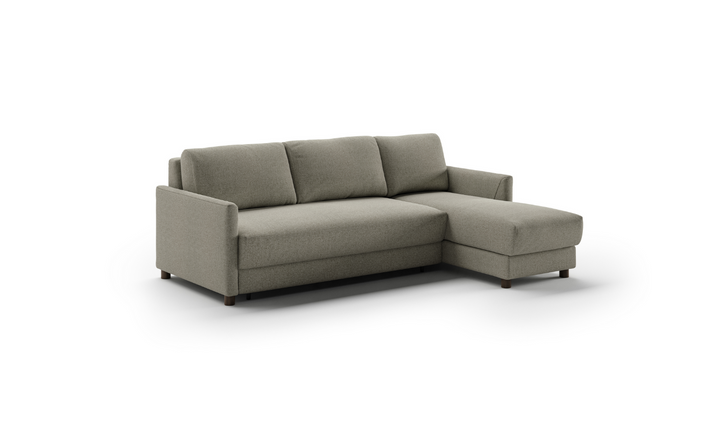 Pint L-Shaped 3-Seater Charcoal Fabric Sectional Sofa Sleeper