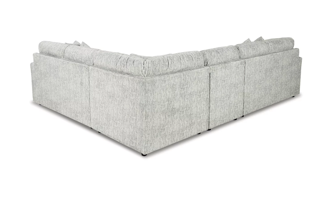 Ashley  Playwrite L-Shaped Fabric Sectional In Gray With Throw Pillows