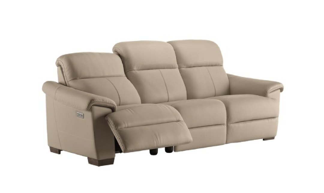 Natuzzi Potenza 3-Seater Leather Reclining Sofa with Closed Back