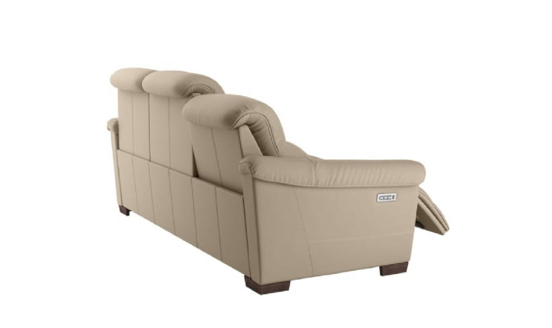 Natuzzi Potenza 3-Seater Leather Reclining Sofa with Closed Back