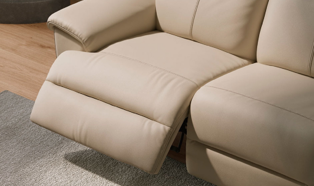 Natuzzi Potenza 3-Seater Leather Reclining Sofa with Closed Back