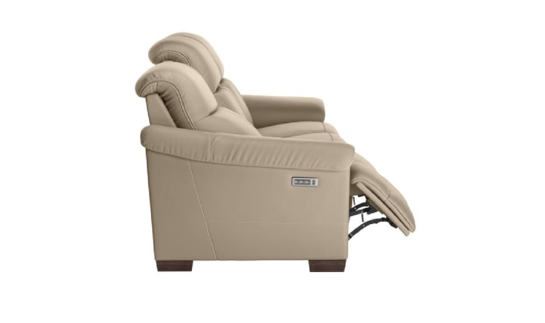 Natuzzi Potenza 3-Seater Leather Reclining Sofa with Closed Back