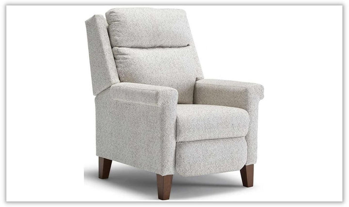 Prima White Three-Way Manual Fabric Recliner Chair in Wood