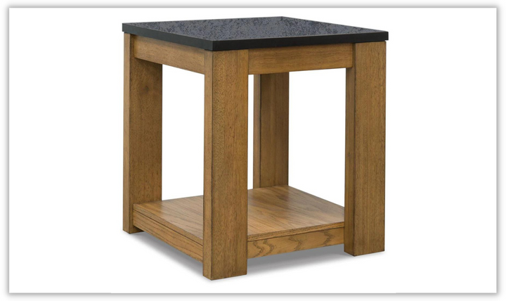 Ashley  Quentina End Table with Black Faux Stone Top