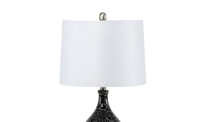 Quinn 28" Gray-Silver Glass Table Lamp (Set of 2)