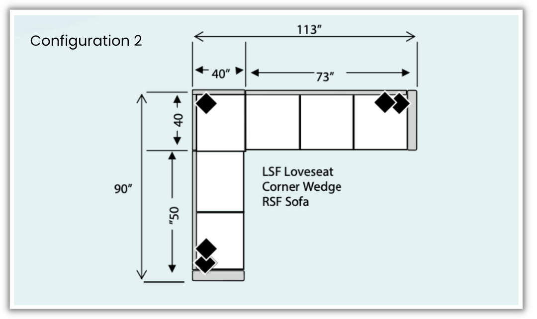 Four Seasons Reese L-Shaped Modular Sectional Sofa with Track Arms