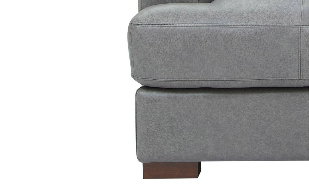 Reserve Stationary Gray Leather Full Size Sofa - Jennifer Furniture