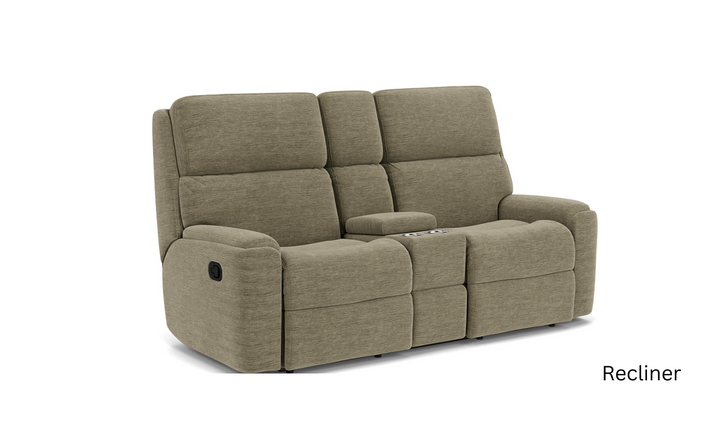 Rio Fabric Power Reclining Loveseat With Console-jeniferfurniture