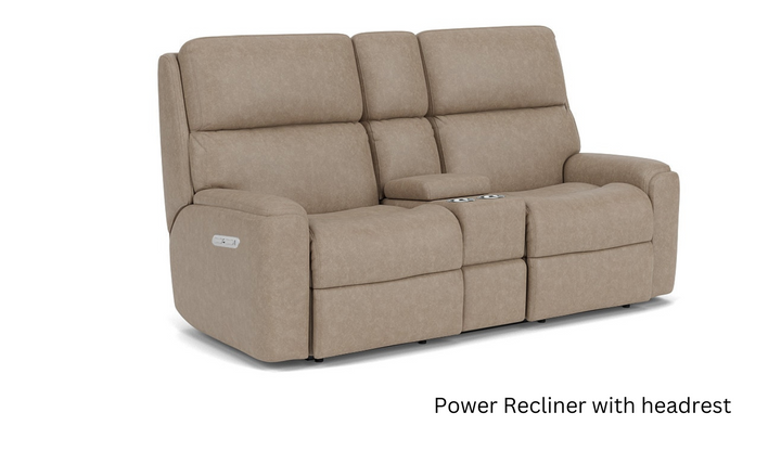 Rio Fabric Power Reclining Loveseat With Console-jeniferfurniture