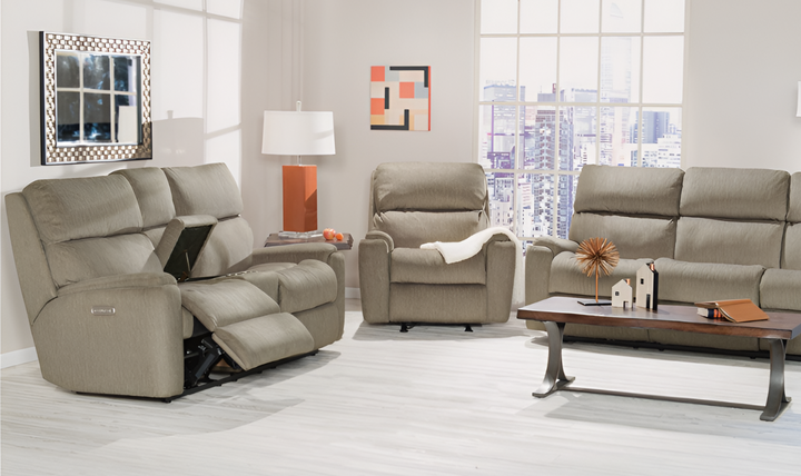 Rio Fabric Power Reclining Loveseat With Console-jeniferfurniture