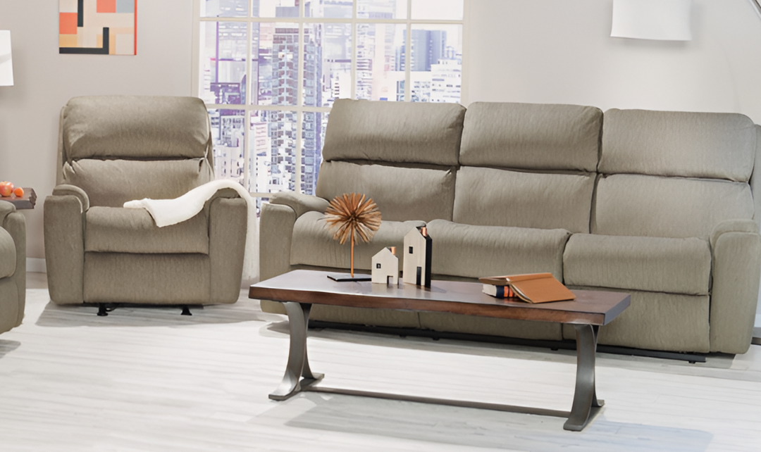 Rio Power Reclining Fabric Sofa With Power Headrests