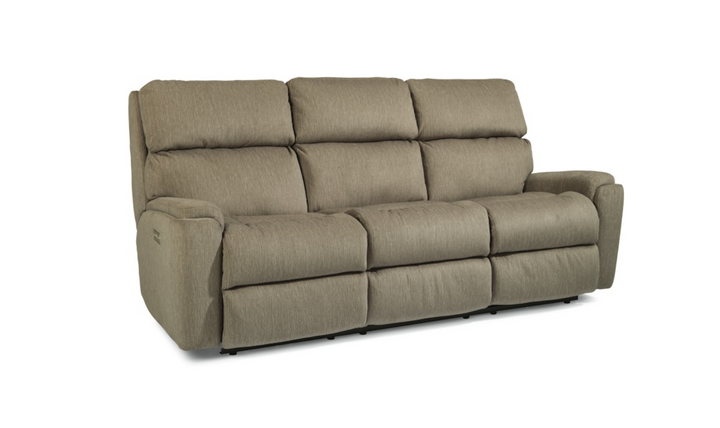 Rio Power Reclining Fabric Sofa With Power Headrests