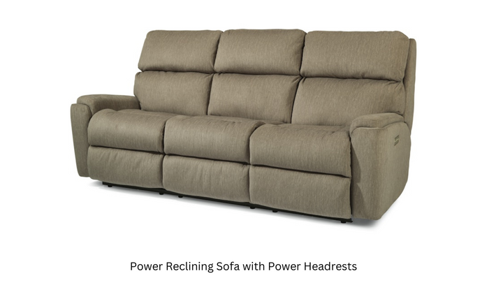 Rio Power Reclining Fabric Sofa With Power Headrests