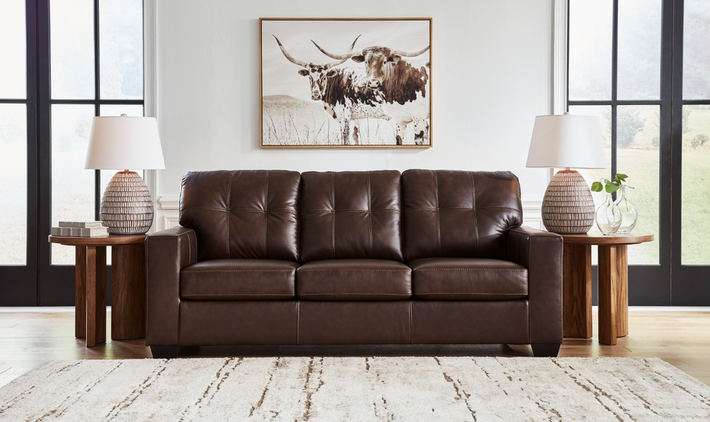 Santorine Tufted Queen Sofa Sleeper in Leather-Jennifer Furniture