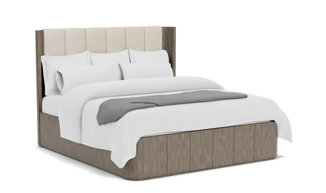 Sariel Contemporary Platform Bed with Upholstered Headboard