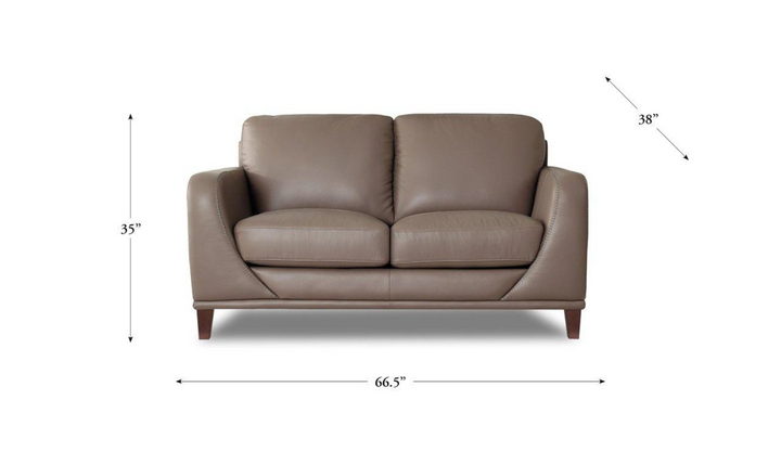 Soma 2-Seater Leather Loveseat With Box Seat Cushions-Jennifer Furniture