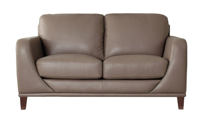 Soma 2-Seater Leather Loveseat With Box Seat Cushions-Jennifer Furniture