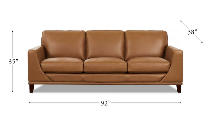 Soma 3-Seater Leather Sofa With Box Seat Cushions-Jennifer Furniture