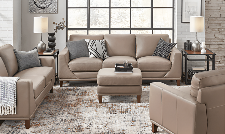 Soma 3-Seater Leather Sofa With Box Seat Cushions-Jennifer Furniture