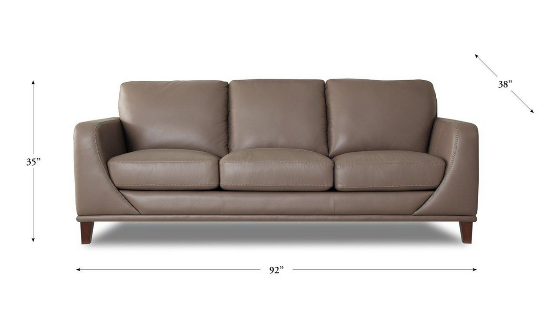 Soma 3-Seater Leather Sofa With Box Seat Cushions-Jennifer Furniture