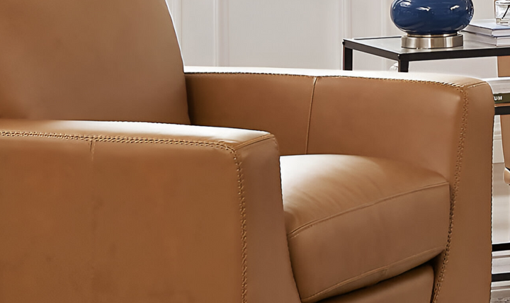 Soma Leather Chair With Box Seat Cushions-Jennifer Furniture