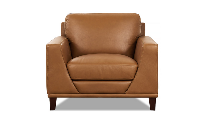 Soma Leather Chair With Box Seat Cushions-Jennifer Furniture