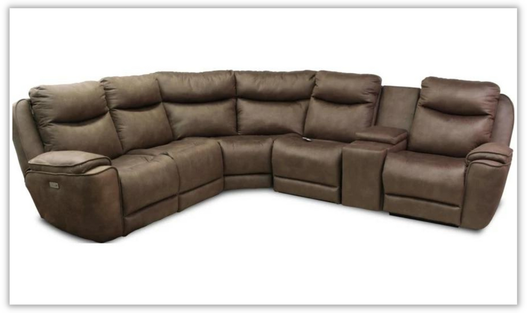 Wilmar Power Recliner Sectional Sofa in Brown