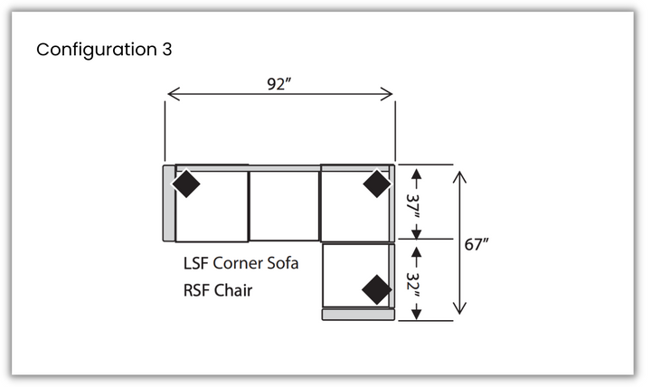 Four Seasons Spencer Modular L-Shaped Sectional Sofa with Track Arms