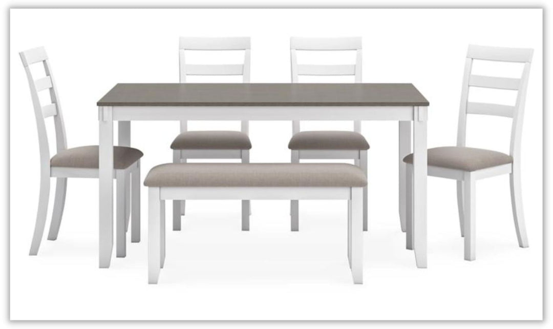 Stonehollow 6 Piece Dining Set in White