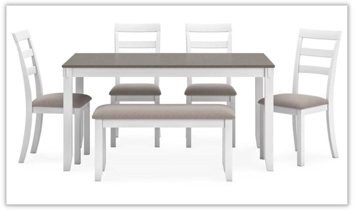 Stonehollow 6 Piece Dining Set in White