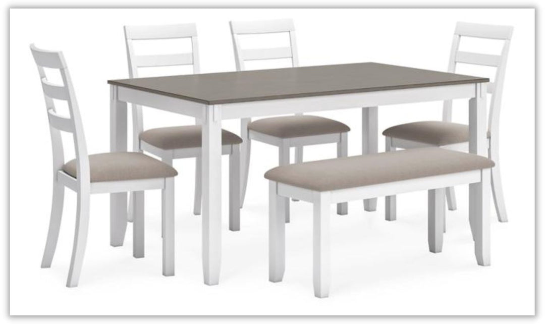 Stonehollow 6 Piece Dining Set in White