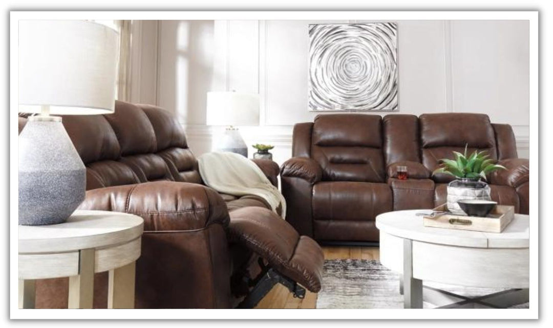 Stoneland Power Reclining Leather Living Room Set