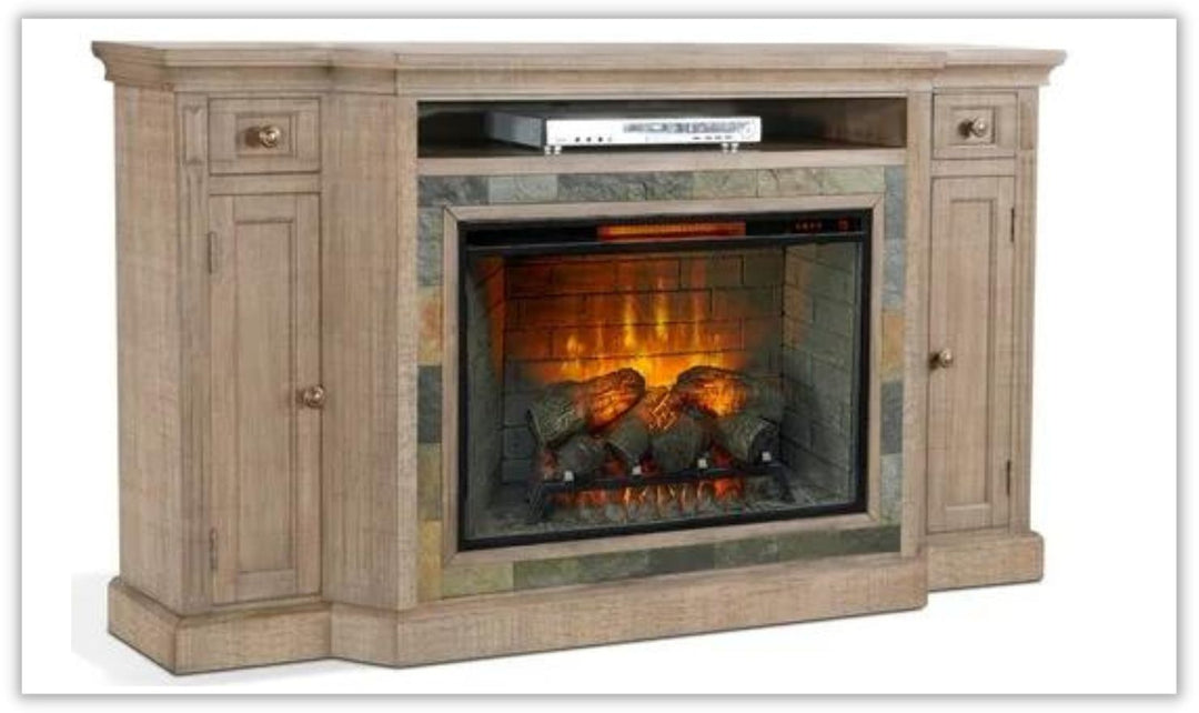 Sunny Designs Mantle Fireplace With Log Insert