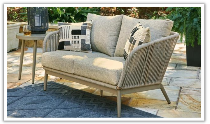 Ashley Swiss Valley Fabric Outdoor Living Room Set with Cushion