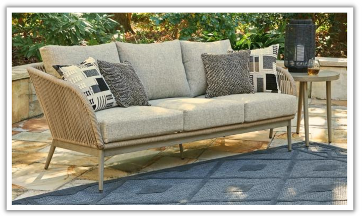 Ashley Swiss Valley Fabric Outdoor Sofa with Cushion