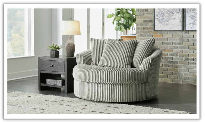 Ashley Lindyn Round Oversized Swivel Accent Chair