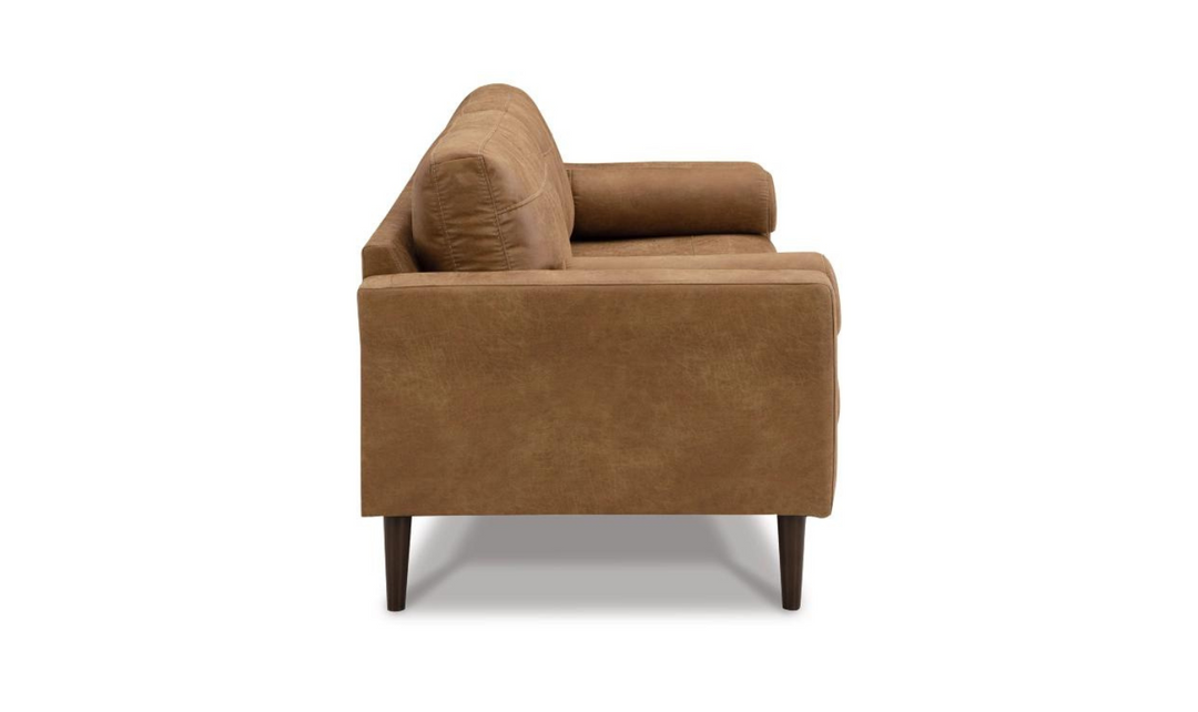 Ashley  Telora 2-Seater Caramel Leather Sofa with Track Arms