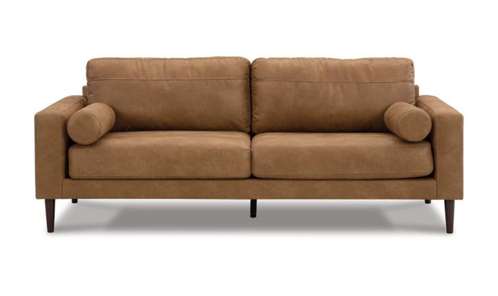 Ashley  Telora 2-Seater Caramel Leather Sofa with Track Arms