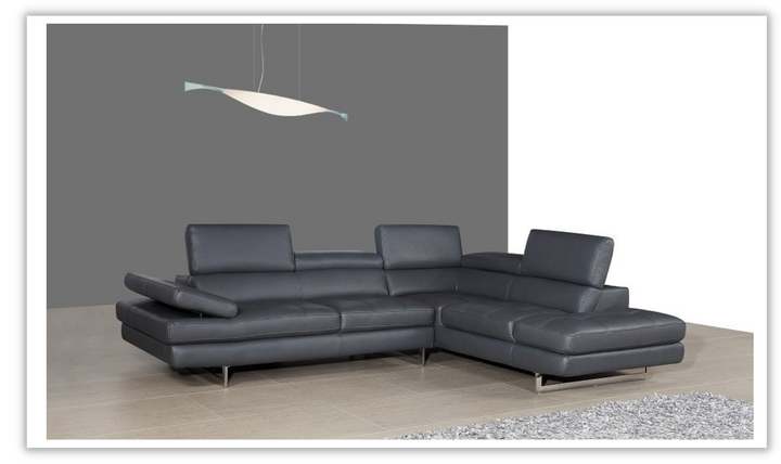 Buy Temps Calme Leather Sectional Sofa with Tufted Seat