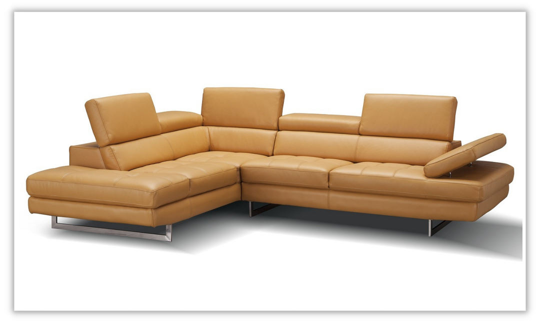 Buy Temps Calme Leather Sectional Sofa with Tufted Seat