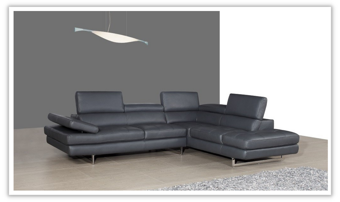 Buy Temps Calme Leather Sectional Sofa with Tufted Seat