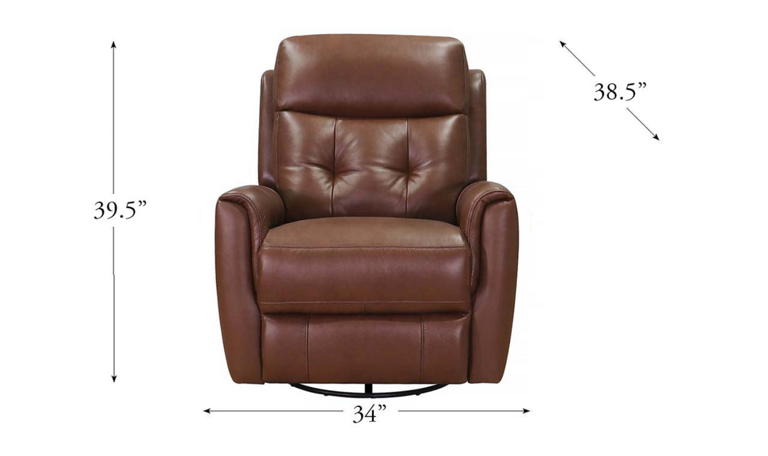 Torino Leather Swivel Rocker Recliner with Power Headrest