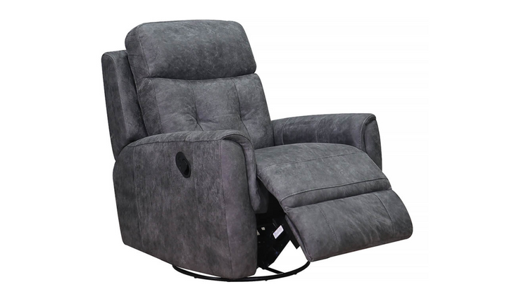 Torino Leather Swivel Rocker Recliner with Power Headrest