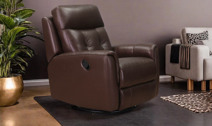 Torino Leather Swivel Rocker Recliner with Power Headrest