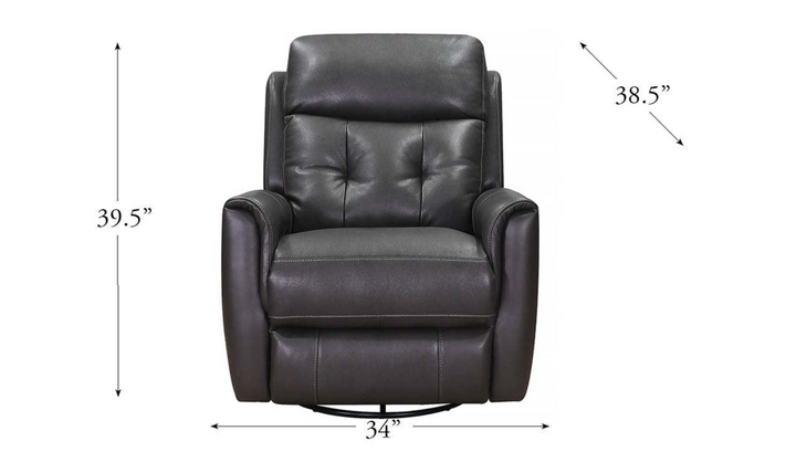 Torino Leather Swivel Rocker Recliner with Power Headrest