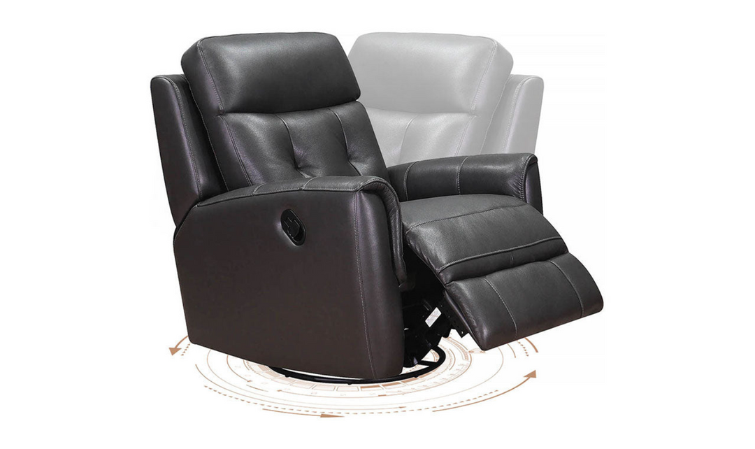 Torino Leather Swivel Rocker Recliner with Power Headrest