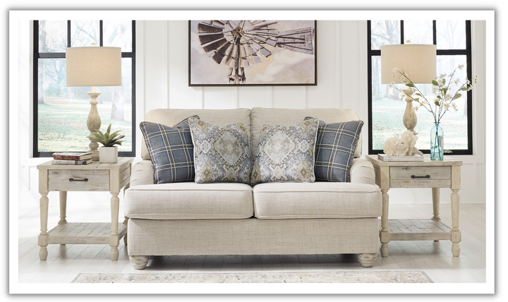 Ashley  Traemore Beige Fabric Loveseat with Cushion Arms