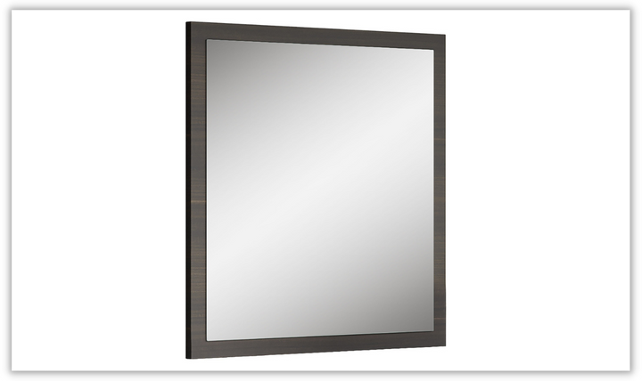 Travertine Premium Wooden Mirrror In Gray