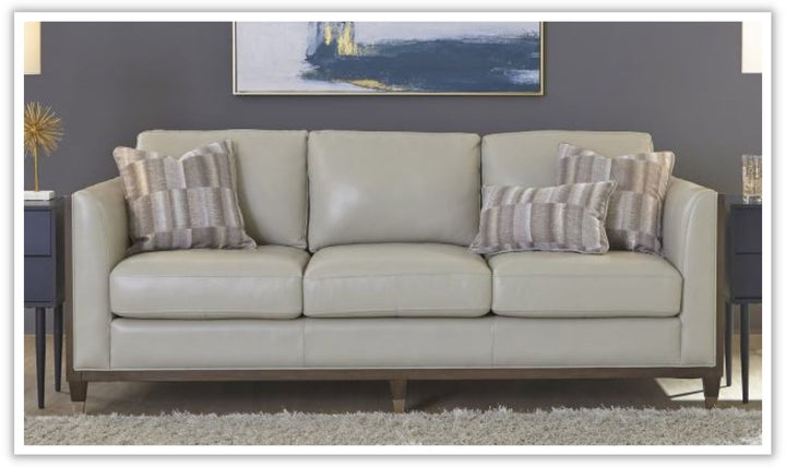 Pulaski Addison 3-Seater Leather Sofa in Off White