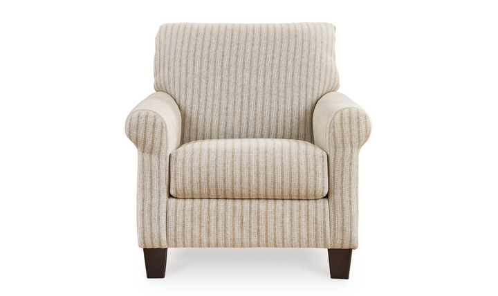 Valerani Fabric Rolled Arm Accent Chair in Sandstone